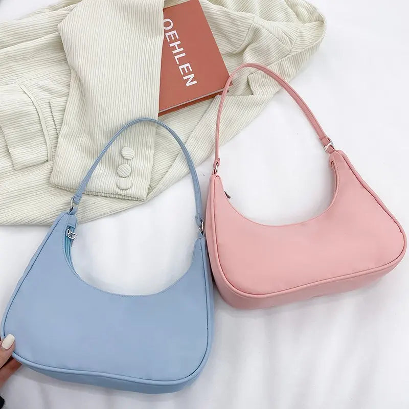 Women Bags Armpit Shoulder Bag Small Shoulder Purse Nylon Underarm Bags Clutch Women Hobos Summer Simple Handbags Bolso Feminina