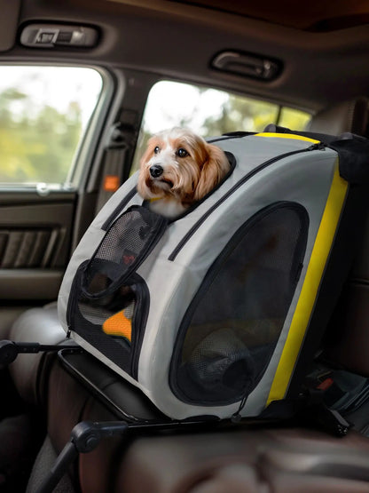 2 in 1 dog stroller for car seat, travel carrier, convertible, portable pet booter for small dogs and cats