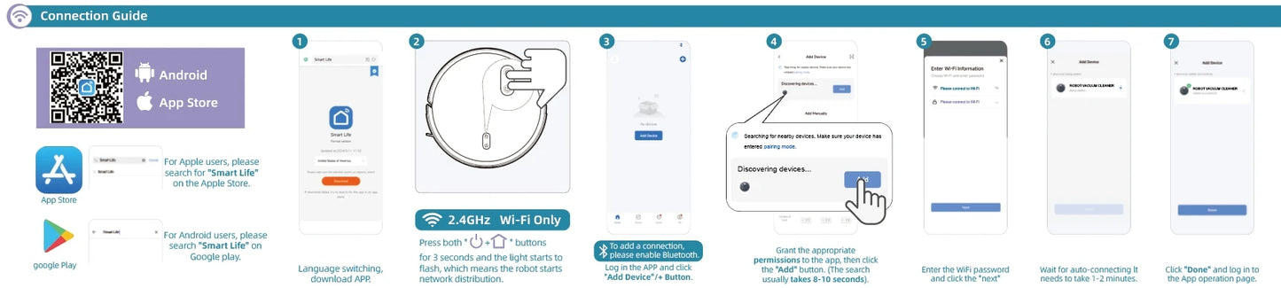 5500Pa Robot Vacuum and Mop, 3 in 1 Robotic Vacuum Cleaner, Lubluelu L20 Smart Mapping, 30 No-go Zones, WiFi/App/Alexa