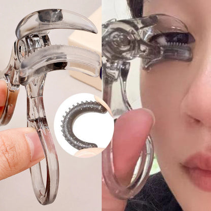 Professional Eyelash Curler Frameless One-clip Curling Comb Tooth Eyelash Curler with Refill Pad Long-lasting Shaping Lash Tools