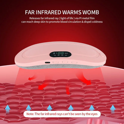 Wireless Abdominal Heating Massager Pad Relieve Menstrual Pain Warm Lady Uterus Belt Hot Compress Waist Back Vibrating Artifact