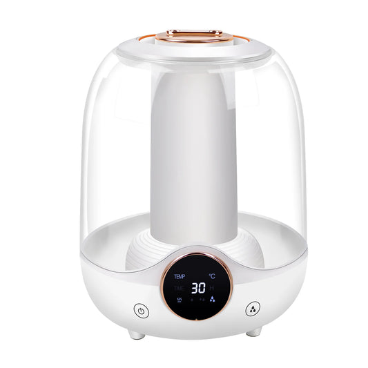 3L Humidifier for Bedroom, Air Humidifier for Home Office, 3 Mist Modes, 2 Nozzles, Timer and Waterless Auto-Off