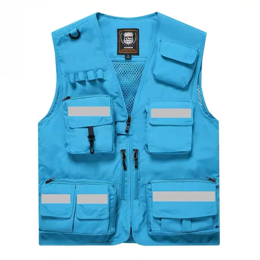 Reflective Vest Emergency Firefighter Volunteer Road Rescue Outdoor Breathable Mesh High Visibility Safety Waistcoat Workwear