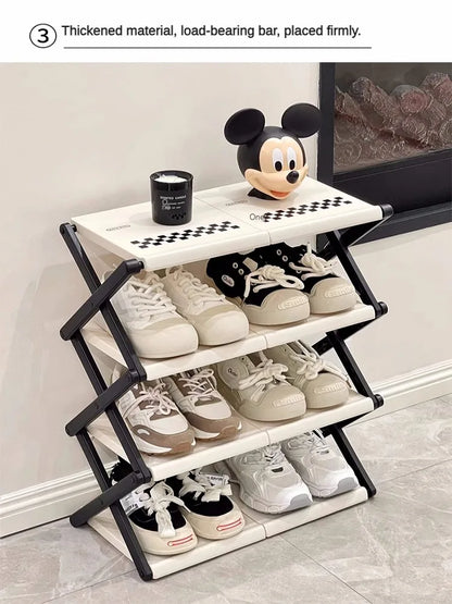 Simple Shoe Cabinet Multi-layer Folding Shoe Storage Device Home Organization And Storage Shelf