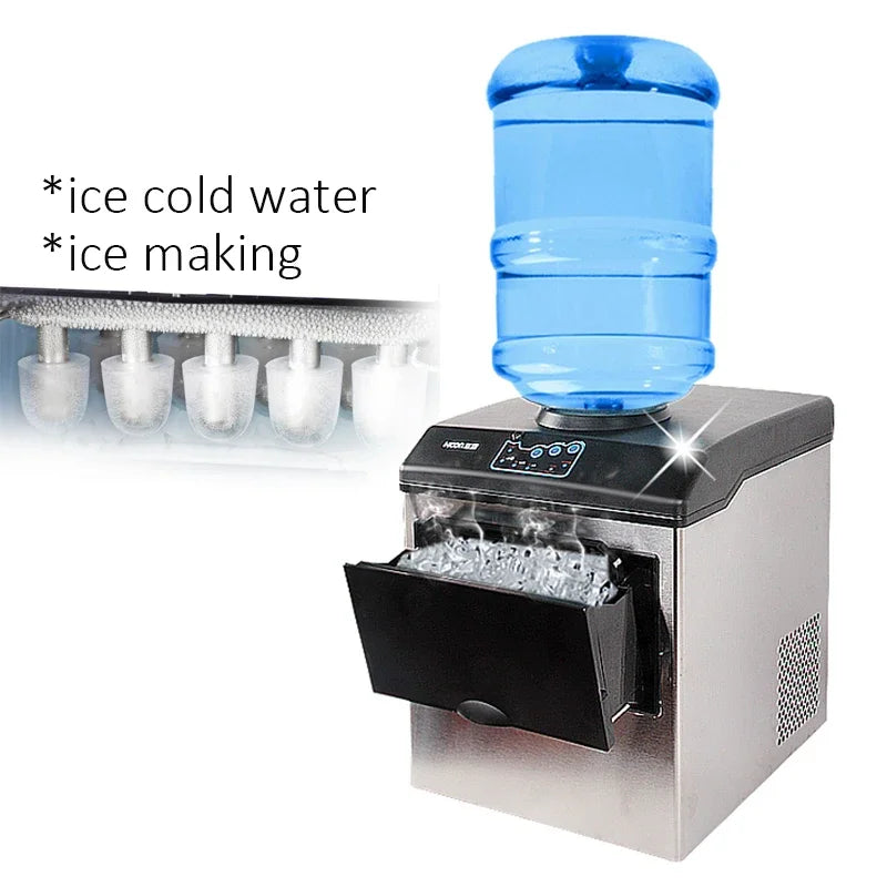 25kg/24H Automatic Electric Ice Maker Machine Desktop Bullet Round Milk Tea Shop Bar Ice Cube Making Home Freezing Appliances