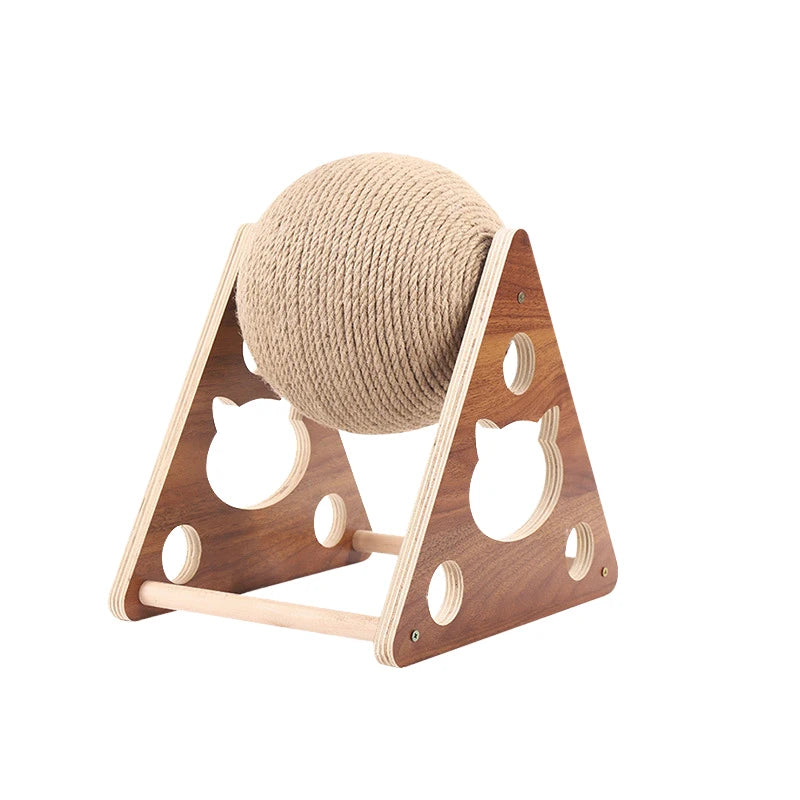 Sisal Toy Scratching Post Pet Supplies Wooden Cat Scratcher Ball