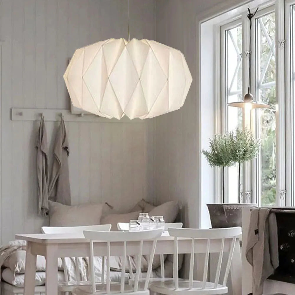 Nordic Creative Paper Origami Lantern Shade Foldable Nordic Paper Lampshade Living Room Chandelier Decor for Living Room Decor