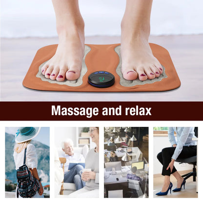 Smart EMS Foot Massager Pad Electric Shaking Hammering Body Muscle Relaxing Massage Machine Remove Edema Leg Shaping