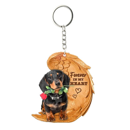 1 Piece 23 Style Dog Forever In My Heart  Angel Pendant Bag Key Chains Car Keychain Keyring  Pet Jewelry Gift For Women Girls