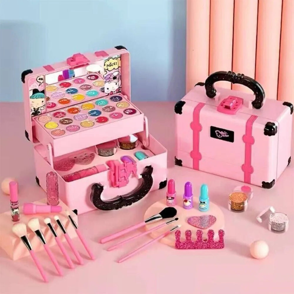 32PCS Kids Makeup Kit Make Up Remover Real Washable Princess Set For Girls UK