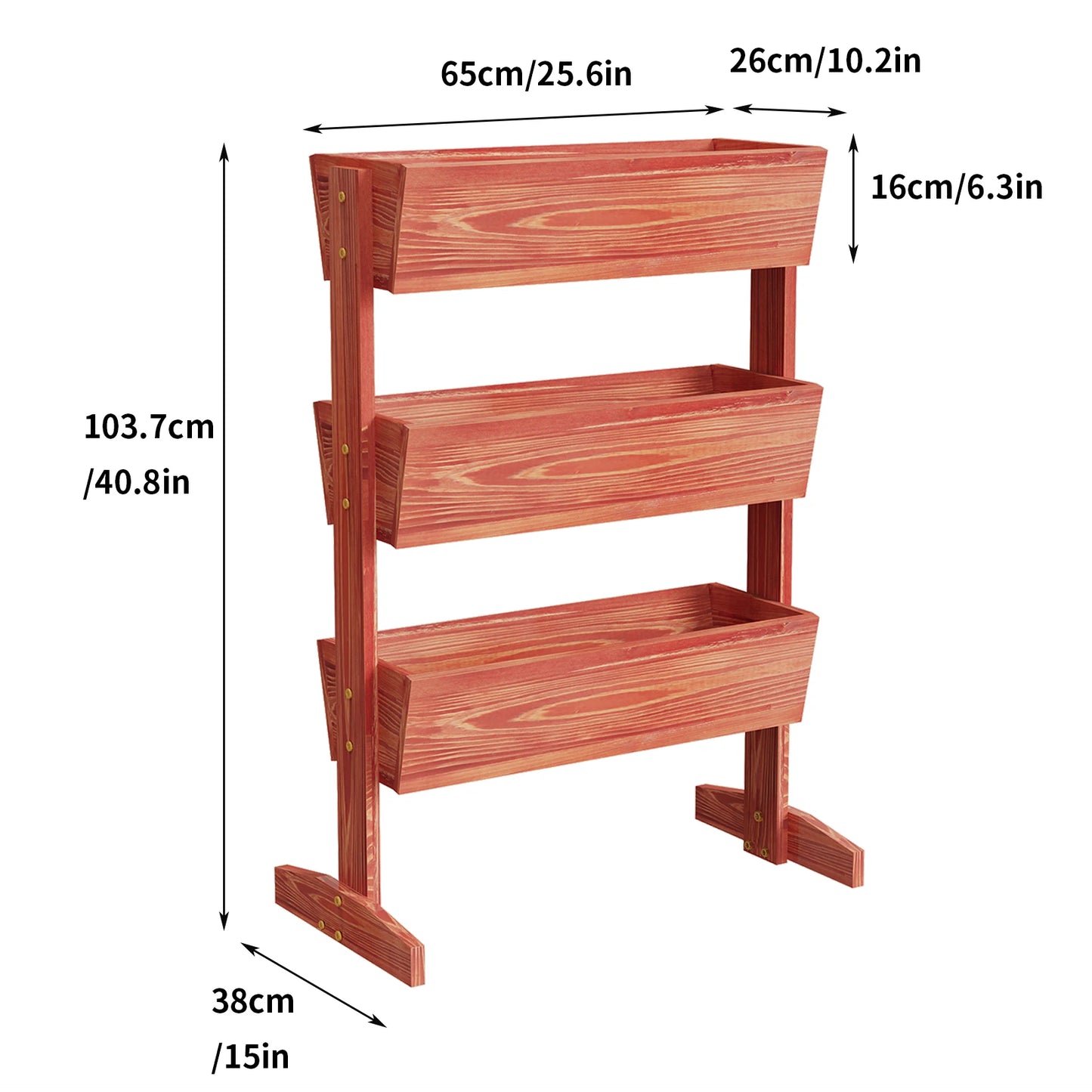 Wooden Vertical Raised Garden Bed, Vegetable Planter Box, Grow Vegetable Flower, Outdoor and Indoor, 3 Tier