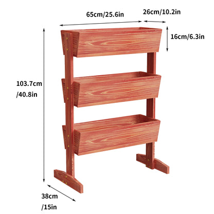 Wooden Vertical Raised Garden Bed, Vegetable Planter Box, Grow Vegetable Flower, Outdoor and Indoor, 3 Tier