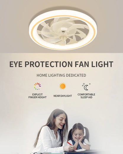 New Ceiling Fan Light Living Room Bedroom Modern and Simple Home Intelligent Remote Control Restaurant LED Fan Light