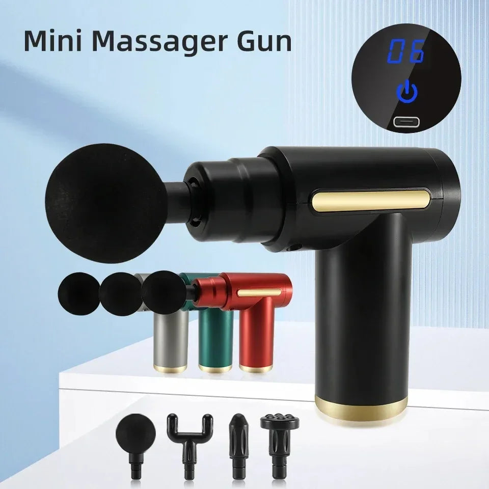 Fascial Massage Gun Electric Waist and Back Massager High-Frequency Vibration Muscle Relaxation Electric Shoulder Massage Gun