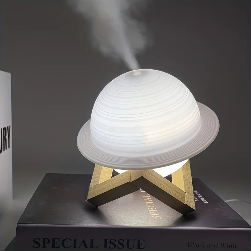 Saturn Lamp Cool Mist Air Humidifier Moon  Lamp Ultrasonic Essential Oil Diffuser USB Mini Humidifiers Super Quiet Ecofreindly E