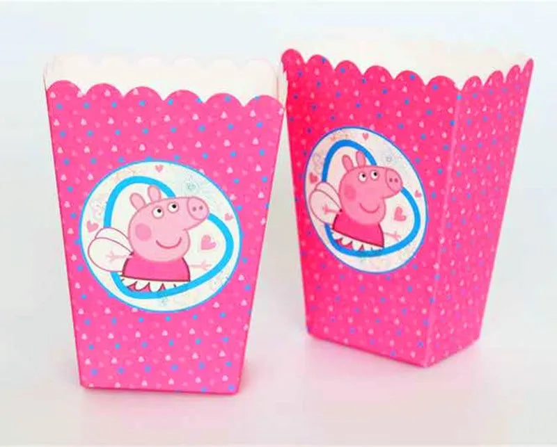 Peppa Pig Birthday Party Decoration Banner Cartoon George Page Balloons Paper Plates Disposable Tableware Decor Background