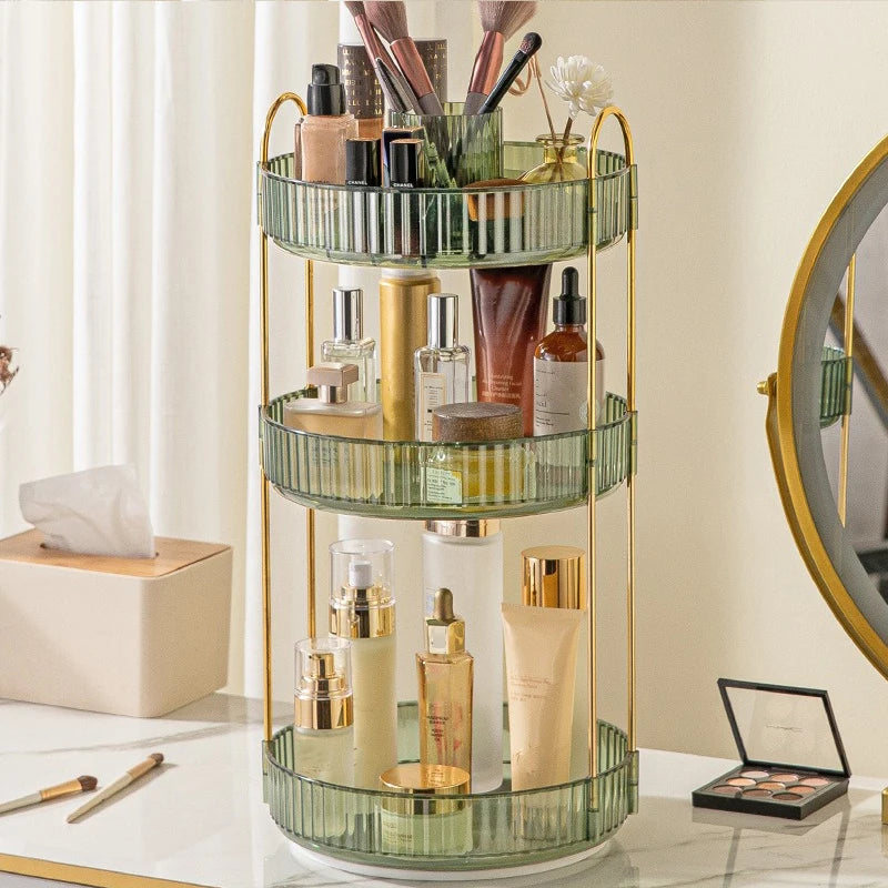 1 Pc cosmetic storage rack, modern round handle cosmetic storage rack made of high-grade and high-quality PET material, and 360