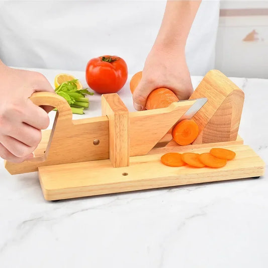 Wooden Sausage Guillotine Meat Slicer Cutter With Blade  Safety Lock Peg, Food Cutters Kitchen accessories Gadget for Home