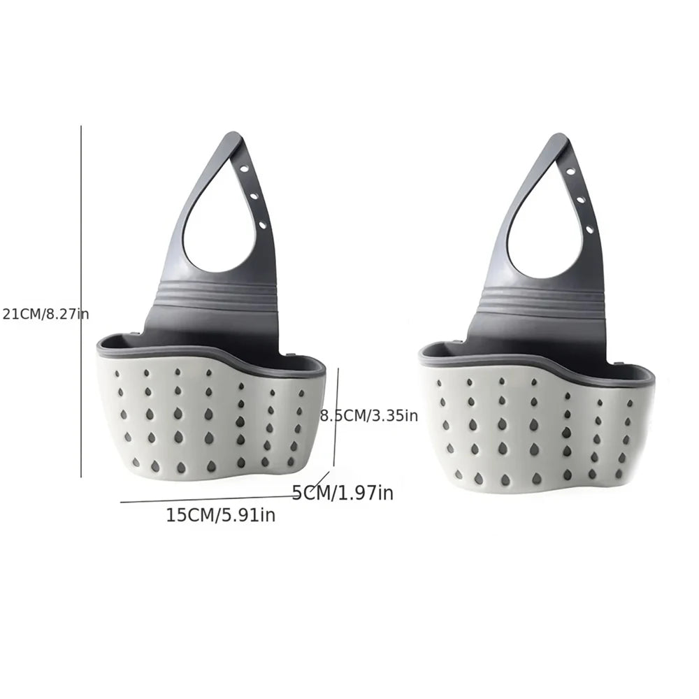 Sink Draining Basket Hanging Bag Faucet Sponge Shelf Dishwashing Sink No-punch Storage Storage Hanging Basket Organizing Rack