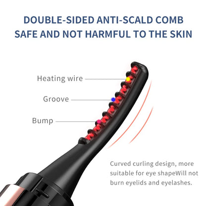 Heated Eye Lash Curler Natural Curling  Makeup Revolution Portable Electric Eyelash Curlers Safe Anti-Burn Comb with LED Display