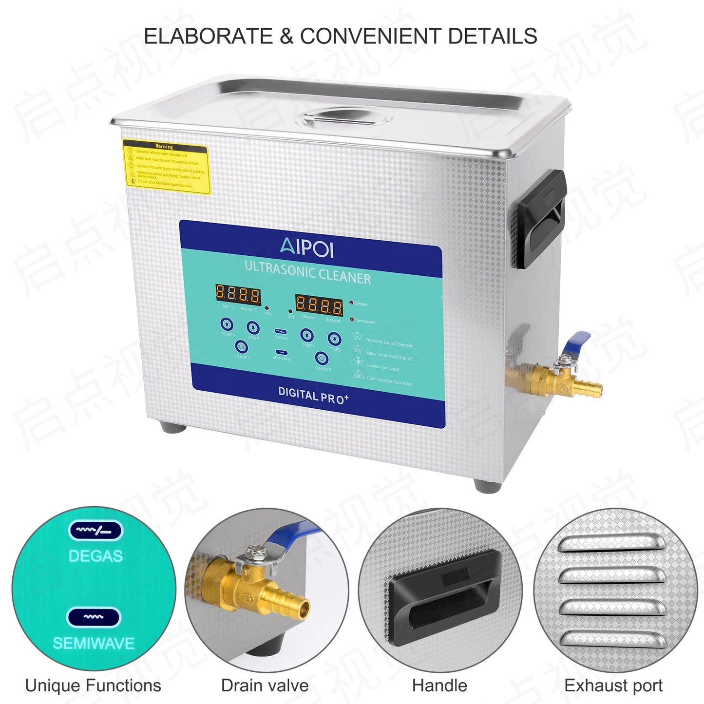 [Ships from UK ] AIPOI Ultrasonic Cleaner 800ml 2L 3.2L 6.5L 10L 15L 22L 30L Home Appliance