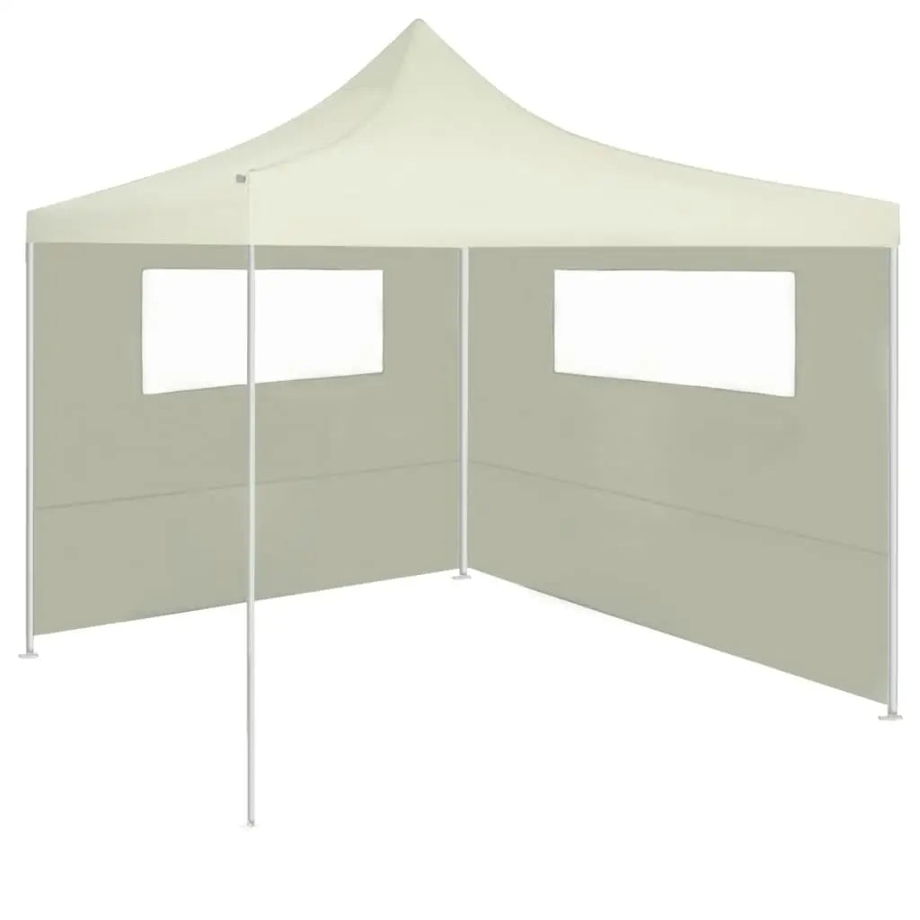 Set of 2 Cream Gazebo Sidewalls with Windows for Outdoor Canopy Tent