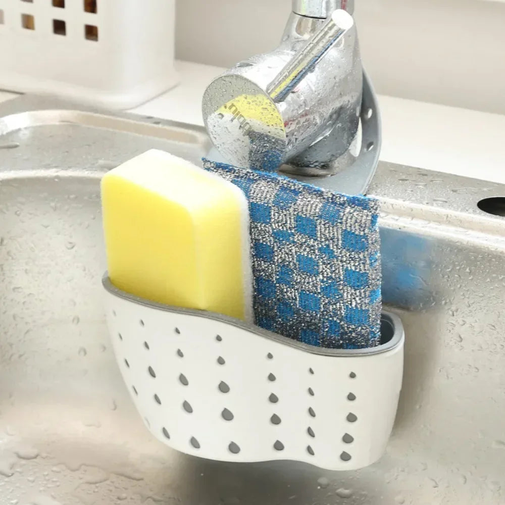 Sink Draining Basket Hanging Bag Faucet Sponge Shelf Dishwashing Sink No-punch Storage Storage Hanging Basket Organizing Rack