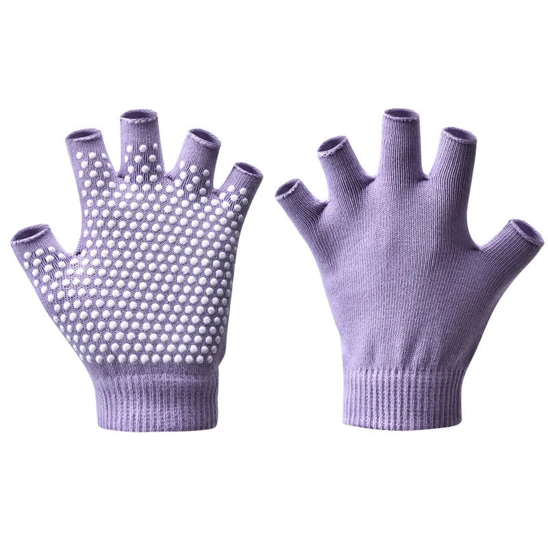 Women Half-finger Warm Anti-slip Yoga Gloves Pilates Gloves Indoor Dance Fitness Training Open-fingered Sport Gloves Yoga Aids