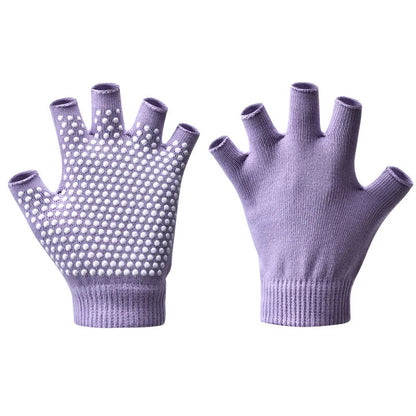 Women Half-finger Warm Anti-slip Yoga Gloves Pilates Gloves Indoor Dance Fitness Training Open-fingered Sport Gloves Yoga Aids