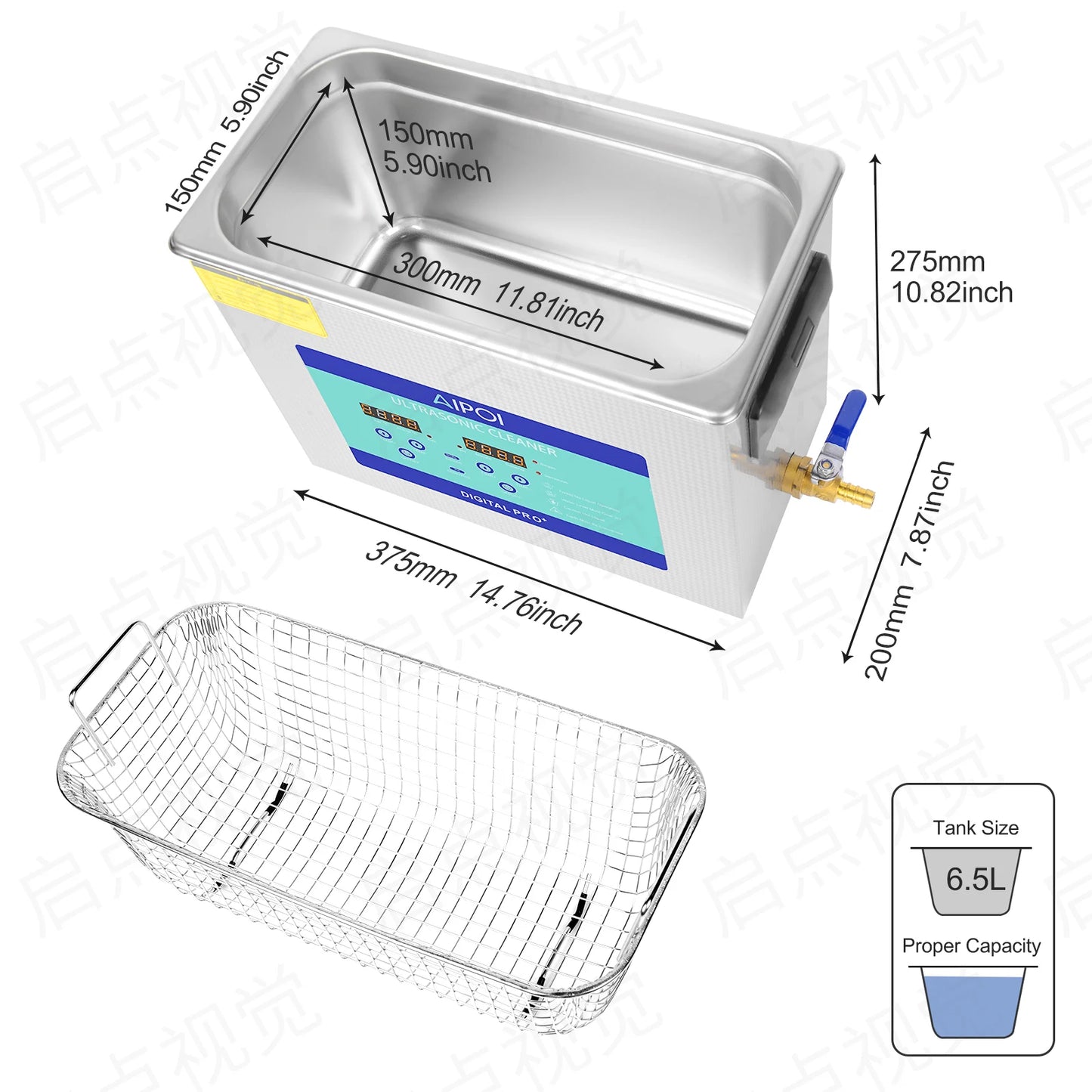 [Ships from UK ] AIPOI Ultrasonic Cleaner 800ml 2L 3.2L 6.5L 10L 15L 22L 30L Home Appliance