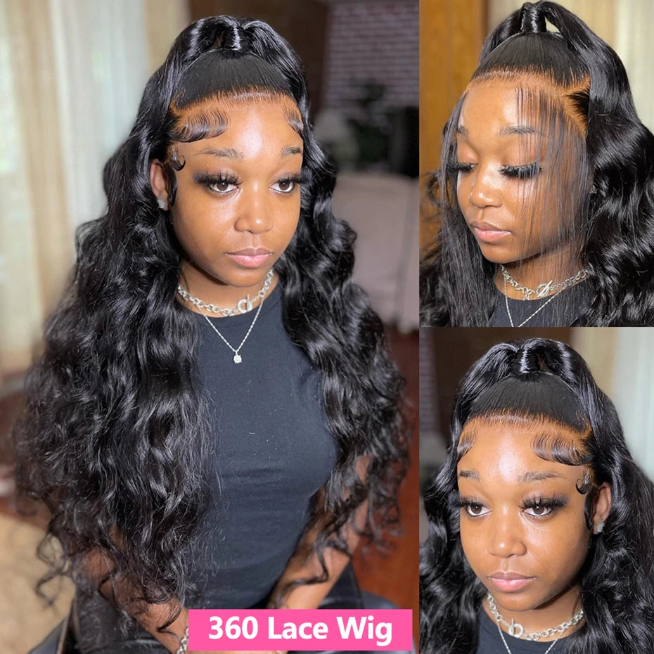 36 38inch Body Wave 13x4 Lace Front Wigs Human Hair 13x6 Transparent Lace Frontal Wigs PrePlucked 4x4 Lace Wigs For Women Bling