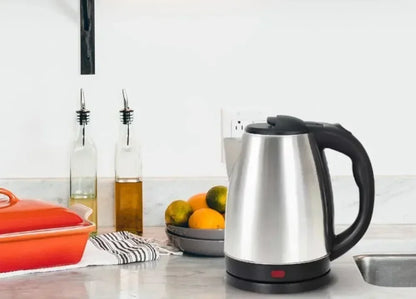 2L 220V Stainless Steel Electric Kettle Silver Black Base Separation Desion Rust-resistant Durable for Home During Travel NEW