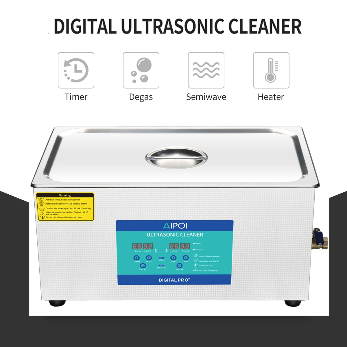 [Ships from UK ] AIPOI Ultrasonic Cleaner 800ml 2L 3.2L 6.5L 10L 15L 22L 30L Home Appliance