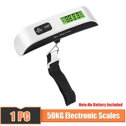 50kg/110lb Portable Digital Luggage Weight Scale LCD Display Pocket Electronic Suitcase Travel Scale Balance Baggage Weight Tool