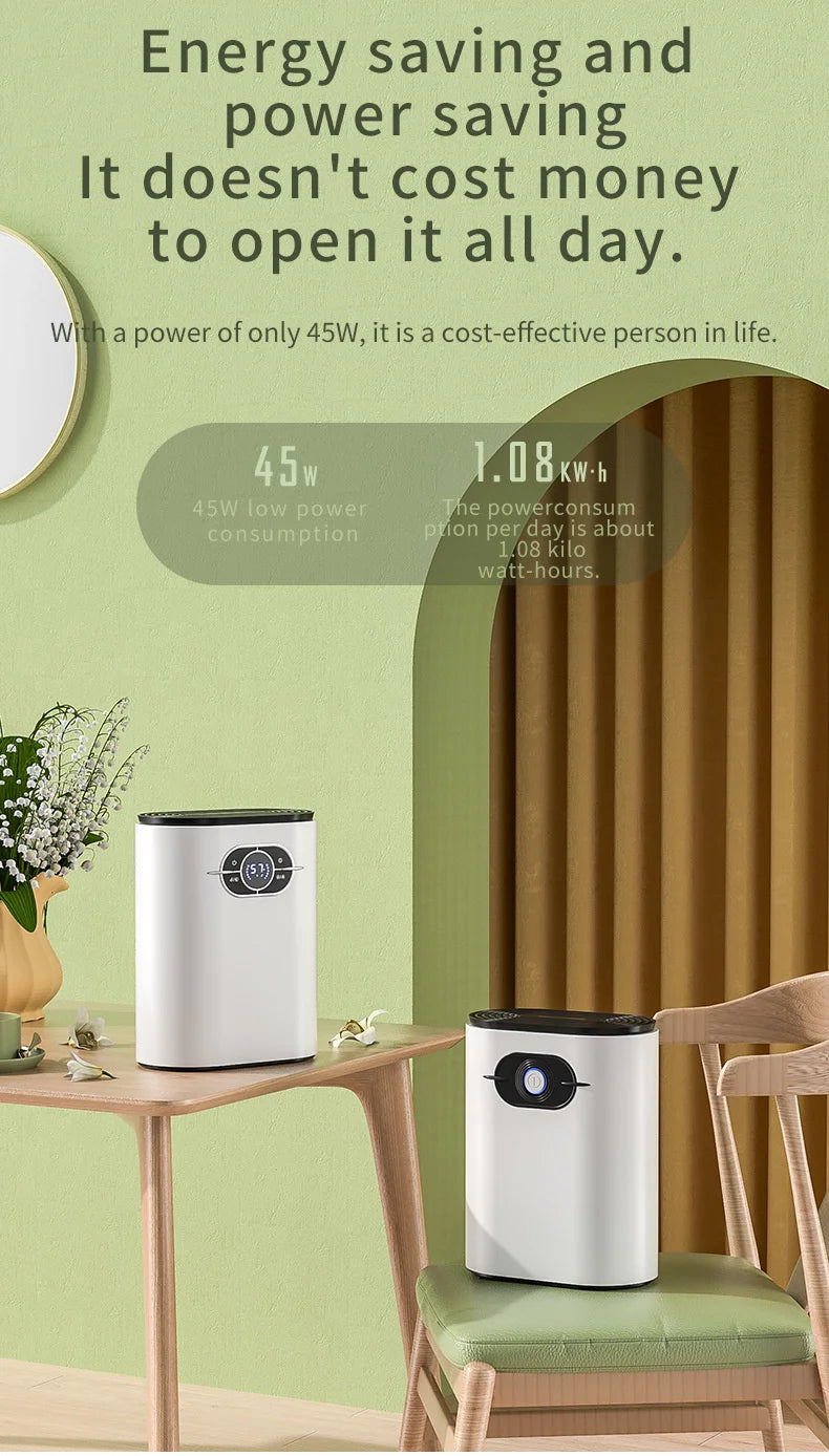 1.2L Electric Dehumidifier Remote Control Smart Air Dryer Automatic Mute Moisture Absorber Minus-Ion Anion Air Purifier for Home