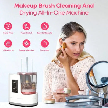 2025 Electric Makeup Brush Cleanser, Rechargeable Makeup Brushes Cleaning Tool, Automatic Brush Cleaning Holder