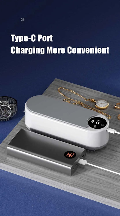 XIAOMI Ultrasonic Cleaner Portable Recharge High Frequency Vibration Digital Display Jewelry Glasses Cleaning Machines Household