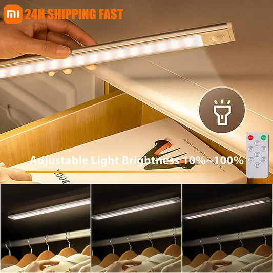 Xiaomi Wireless LED Night Light Motion Sensor USB Rechargeable Strip For Bedroom Kitchen Cabinet Lamp Remote Control Lighting