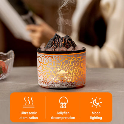 180ml Cool Mist Humidifier Multifunctional Volcano Air Humidifier Fragrance Oil Diffuser Jellyfish Mist for Bedroom Office Yoga