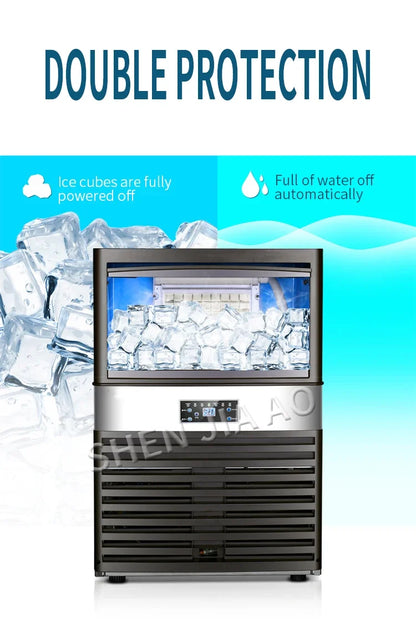 100kg Hot Ice Maker Machine for Bar Coffee Shop Milk Tea Room SK-80FA Commercial Ice Cube Making Machine 110V 220V