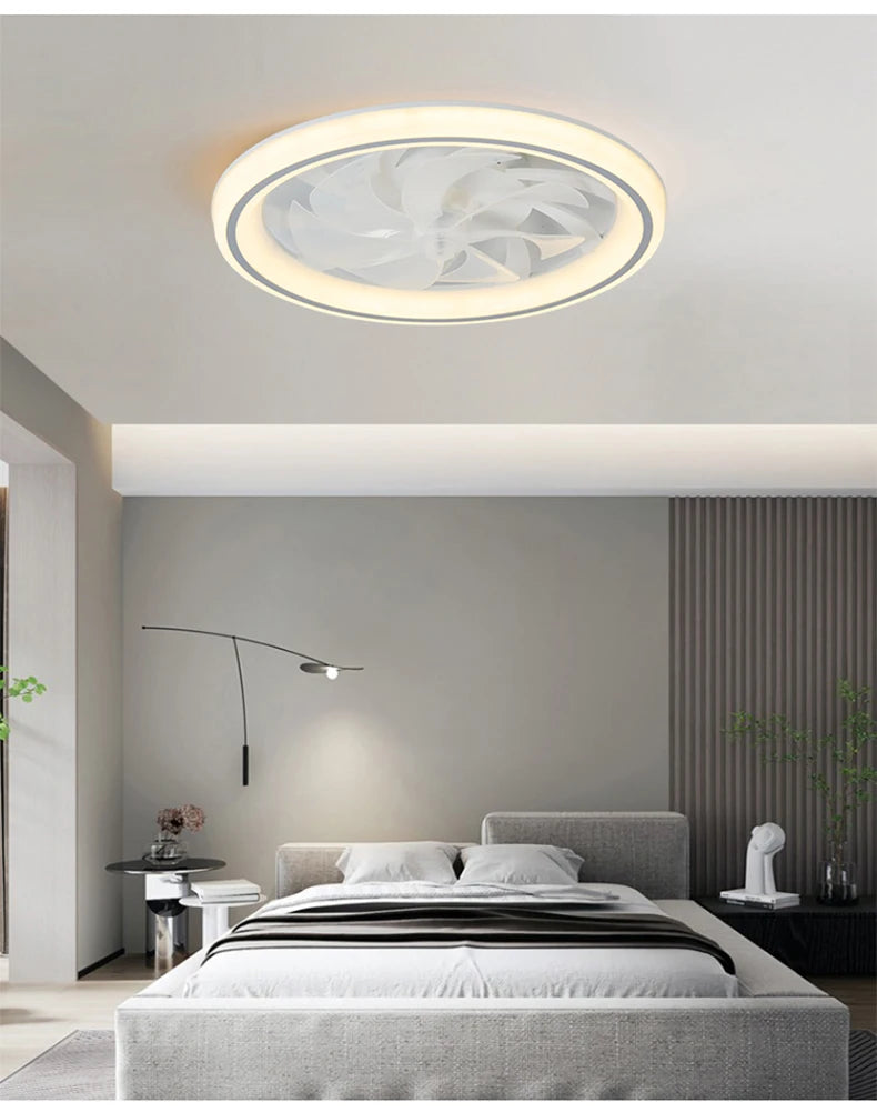 New Ceiling Fan Light Living Room, Bedroom Modern and Simple Home Intelligent Remote Control Restaurant LED Fan Light