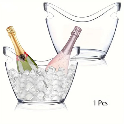 Transparent Ice Cube Storage Bucket Beer Wine Bucket Bar Ice Bucket Container Champagne Can Wine Bucket Champagne Beer Chiller