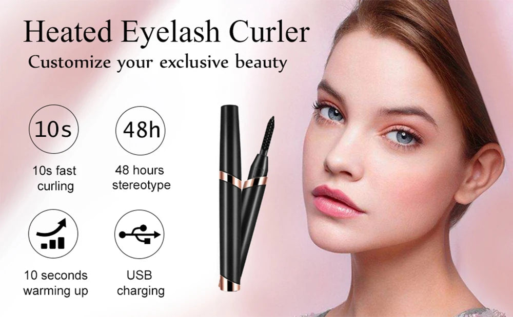 Heated Eyelash Curlers Electric Eyelash Curler for Makeup Tools USB Rechargeable with 3 Heating Modes Eyelash Curlers