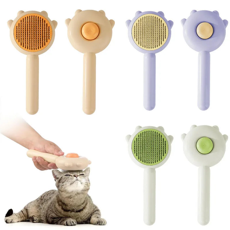 ﻿Washable Pressing Style Pet Comb Lovely Cat Needle Comb Waterproof and Easy to Clean Cat Dog Universal Hair Easy Clean Brush