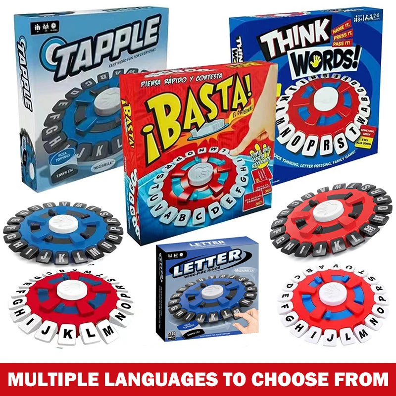 New Children's Educational Table Game English Spanish Tapple Crazy Alphabet Game Parent-Child Interactive Turntable Family Game