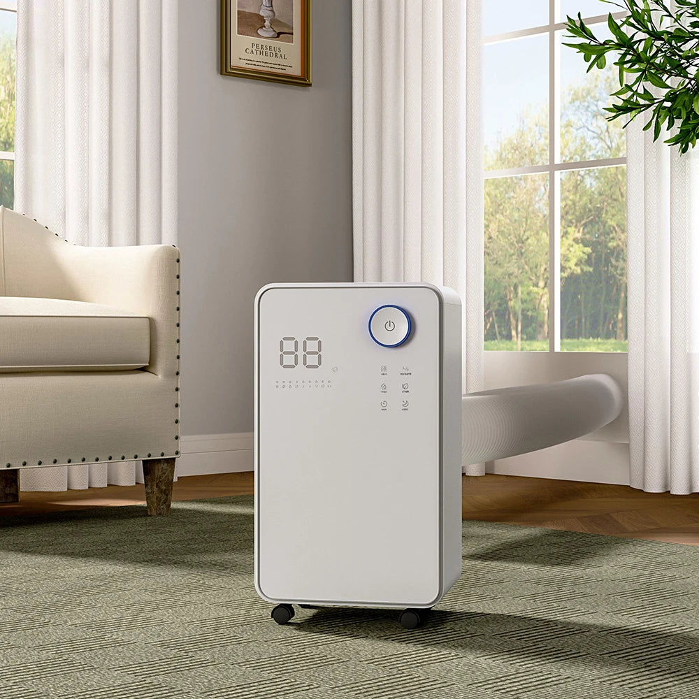 White 16L Low Noise Dehumidifier with Wheels and WiFi