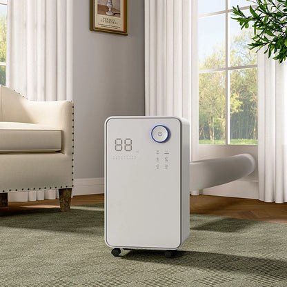 White 16L Low Noise Dehumidifier with Wheels and WiFi