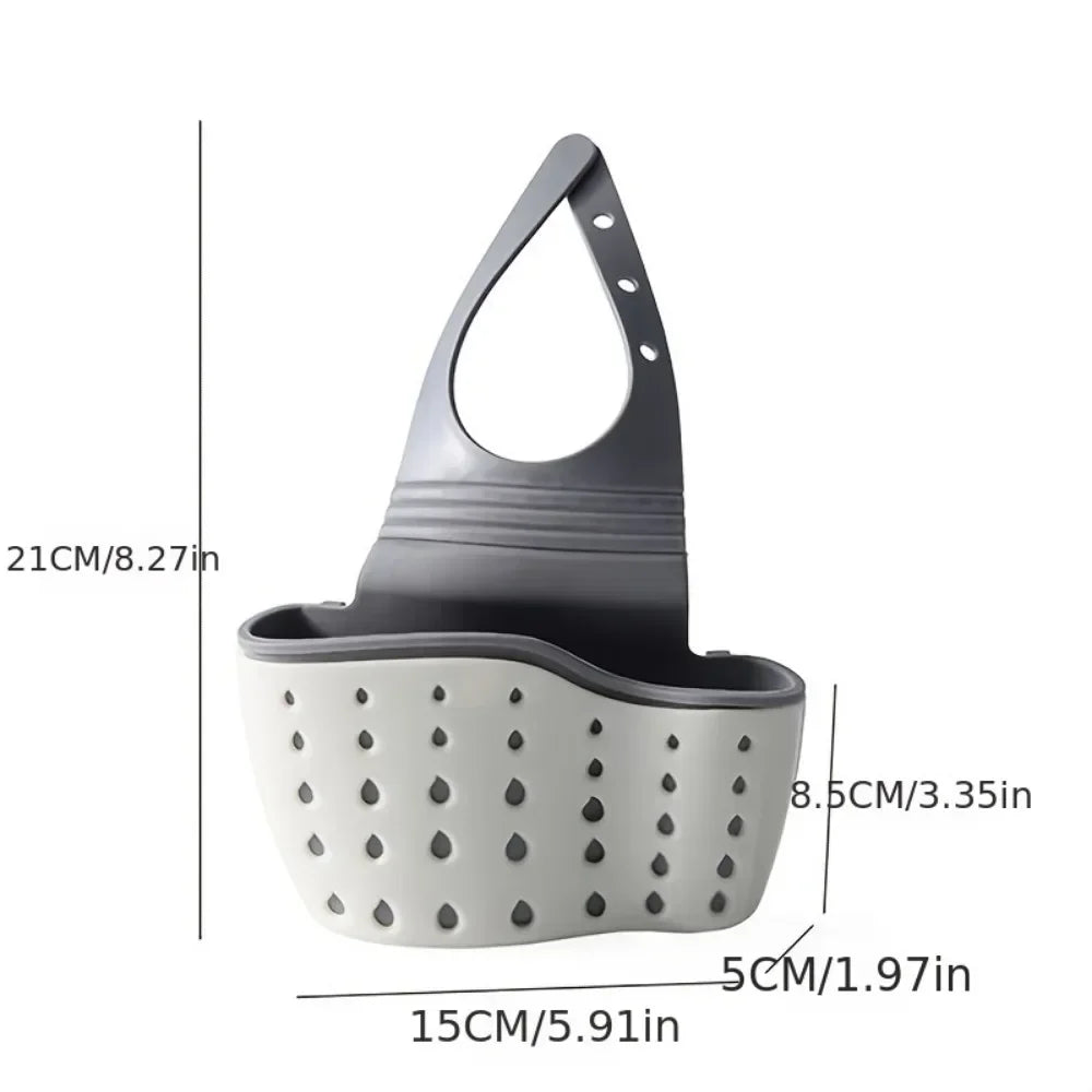 Sink Draining Basket Hanging Bag Faucet Sponge Shelf Dishwashing Sink No-punch Storage Storage Hanging Basket Organizing Rack