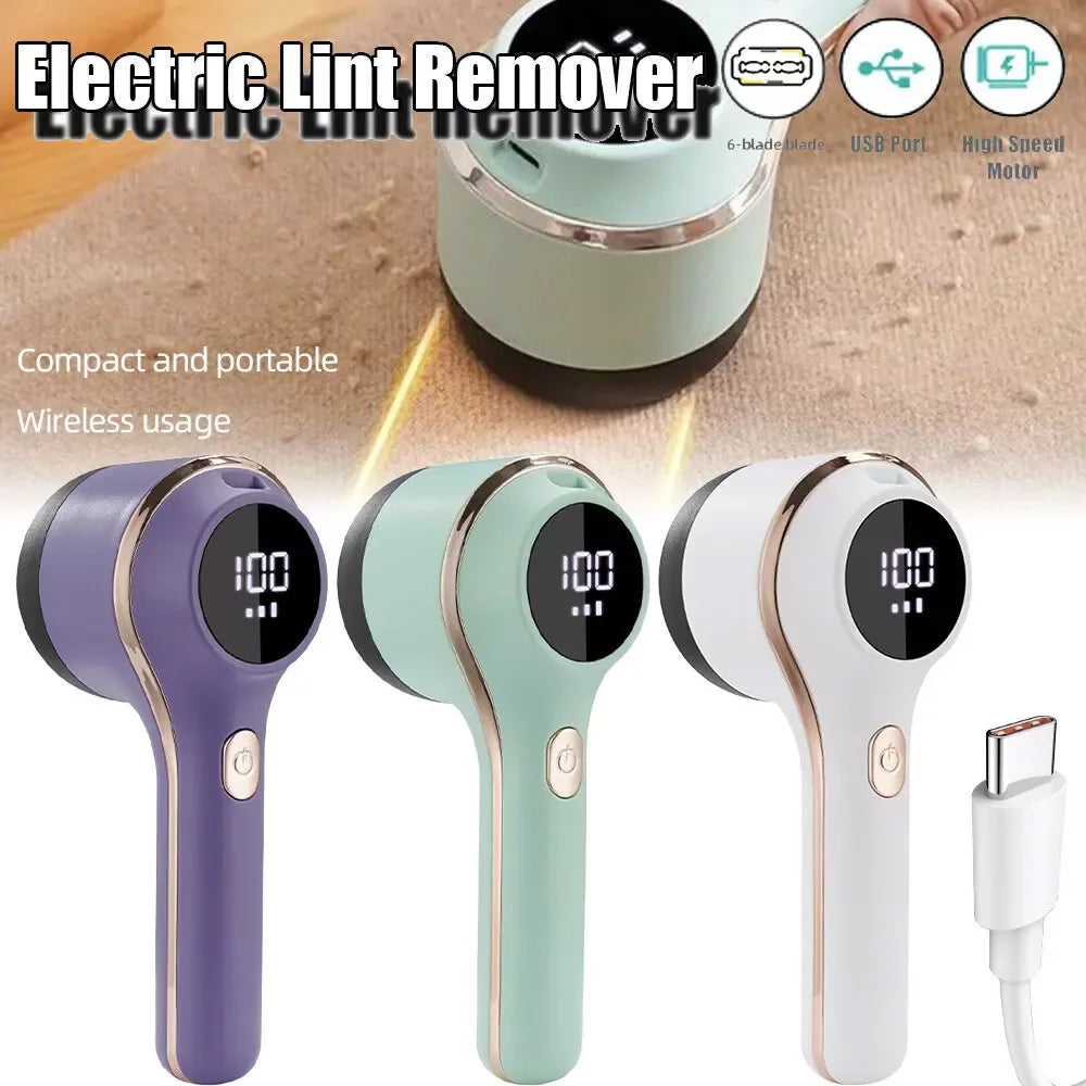 Lint Remover For Clothes with LED Display USB Electric Rechargeable Hair Ball Trimmer Fuzz Clothes Sweater Shaver Removal Device