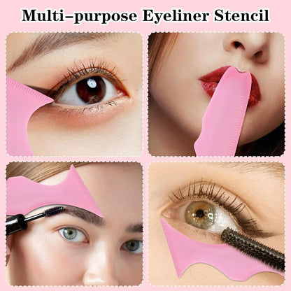 4 Pcs Set Multi Functional Eye Makeup Assistant Combination Silica Gel Paint Eyeliner Eyelash Beauty Tools